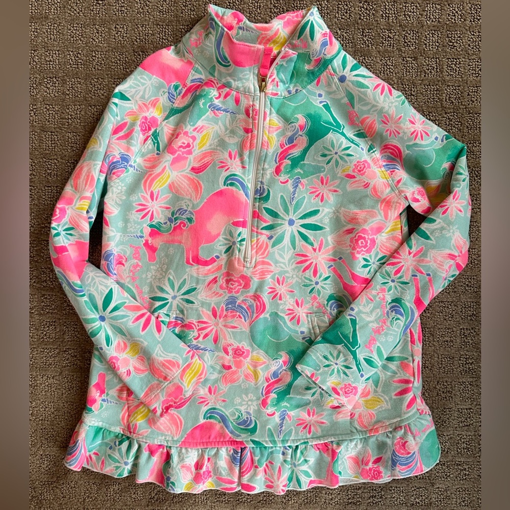 Lilly Pulitzer girls popover in awesome unicorn print